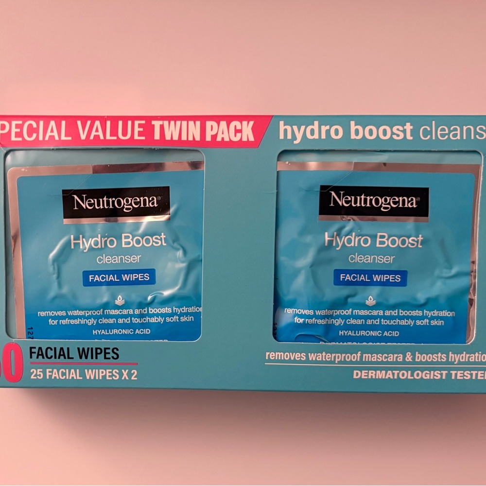 Neutrogena Hydro Boost Cleanser Facial Wipes Twin Pack